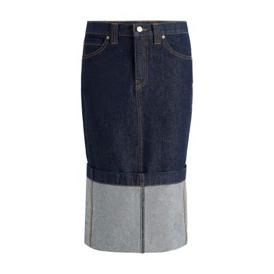 Women's Trapeze mini skirt in raw wash denim | CELINE | 24S