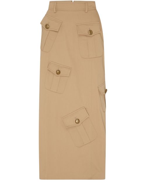 MOSCHINO Wool and cotton gabardine skirt