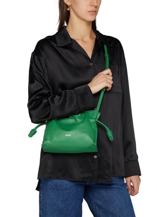 LOEWE Flamenco rabbit detail mini nappa calf leather clutch