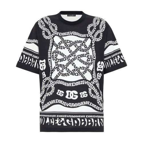 Dolce & Gabbana Logo-print Cotton T-shirt In Dg_marina_f_bco_nat