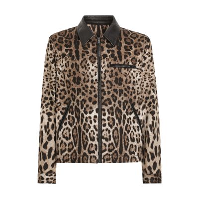 Dolce & Gabbana Cotton Leopard-print Jacket With Tag In Multicolor