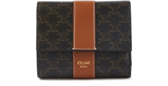 Women's Small Triomphe Wallet in Triomphe Canvas, CELINE