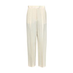 直営♪Max Mara リネン&シルク ストレートパンツ EFEDRA Linen and silk straight trousers, light gold | 
