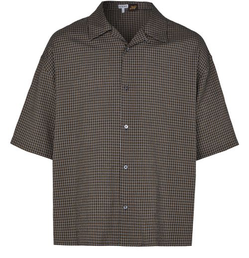 LOEWE Short-sleeved cotton, linen and viscose shirt
