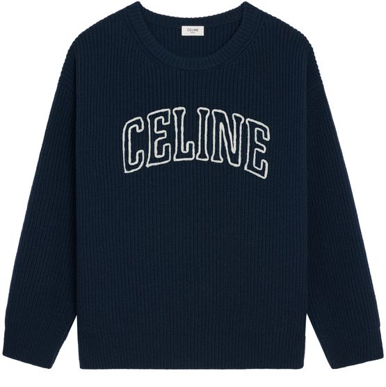 CELINE ブラック ニットセーター オーバーサイズ CELINE セリーヌ ロゴ