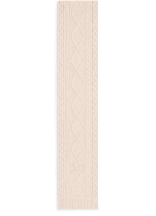 CELINE Triomphe scarf in aran cashmere and wool