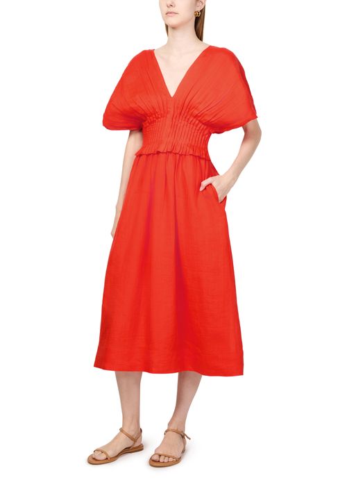 SEA NEW YORK Zora solid pleated midi dres