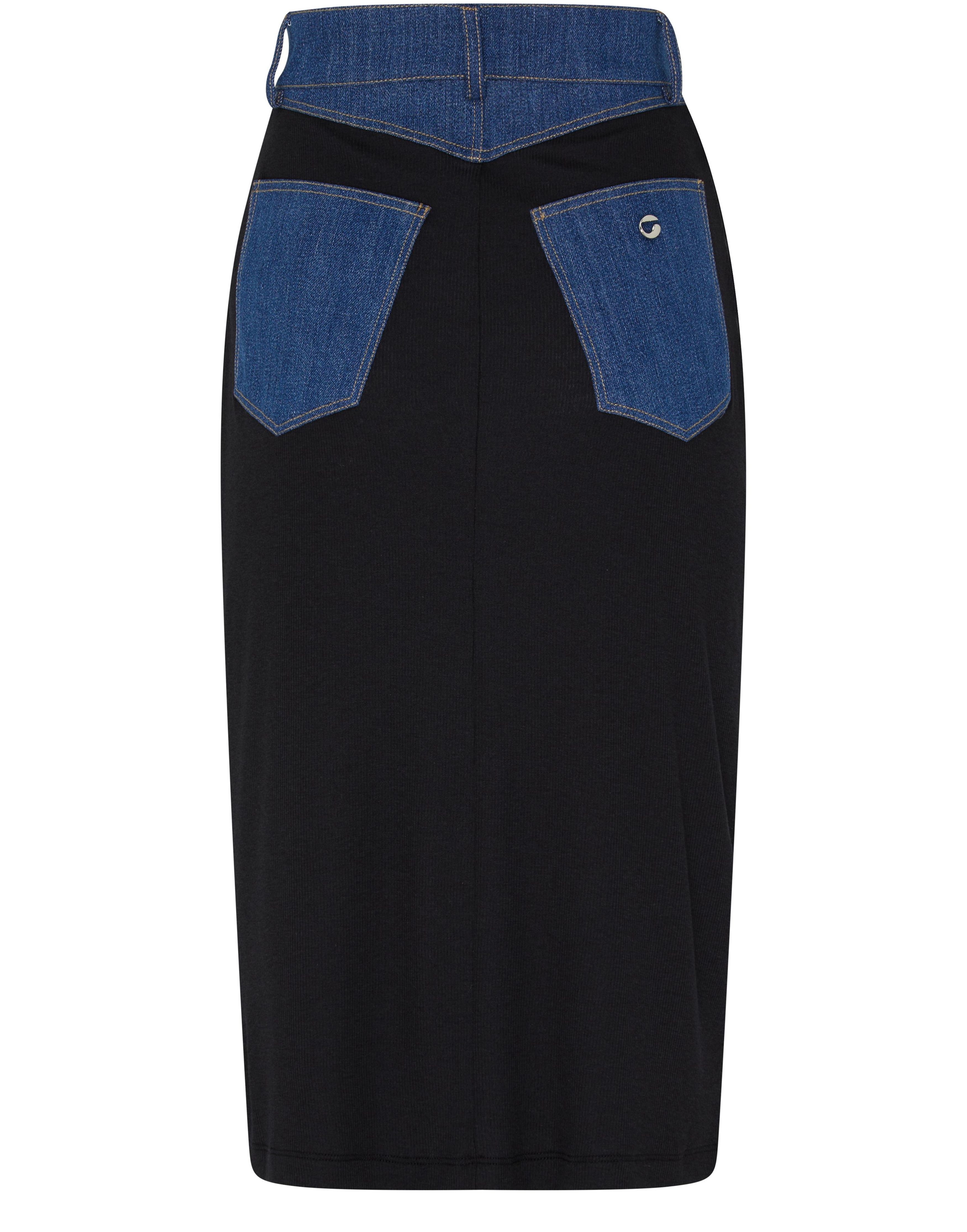 Midi ribbed denim skirt thumbnail 3