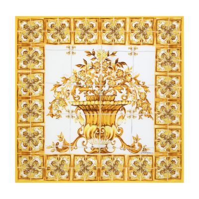 Dolce & Gabbana Majolica-print Silk Foulard In Multicolor
