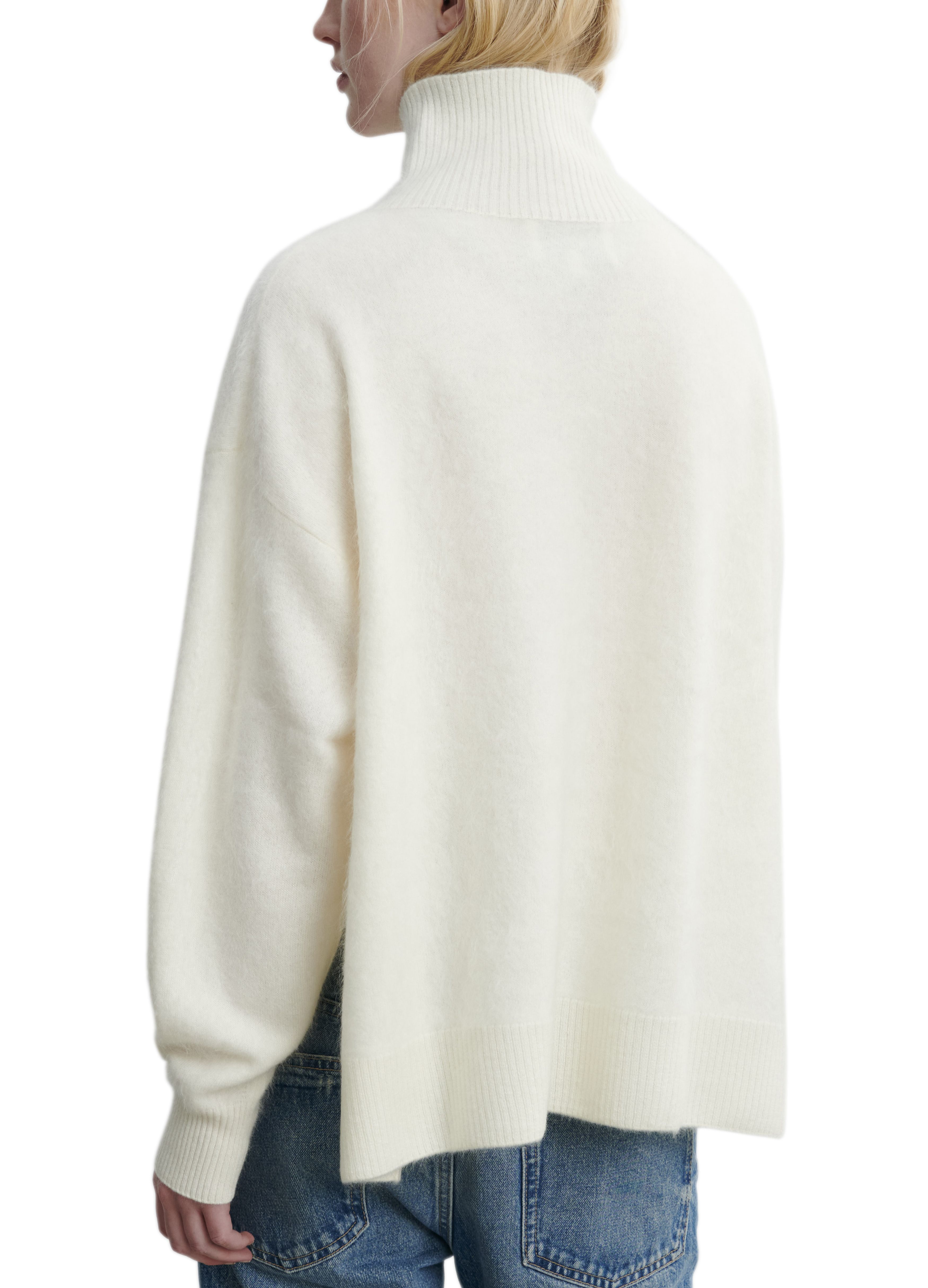Oversized high-neck brushed cashmere sweater thumbnail 5