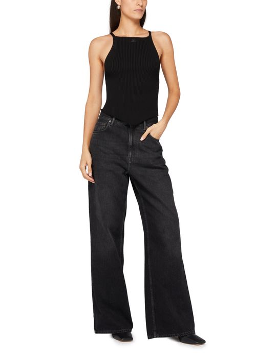 COURREGES Signature pointy rib knit top