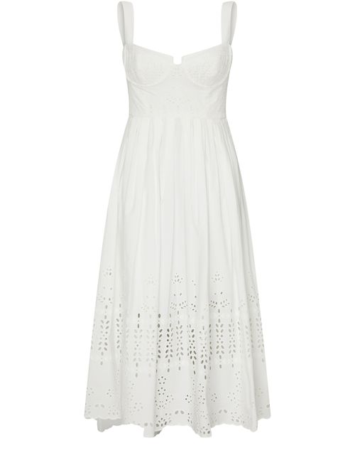 SELF PORTRAIT Cotton broderie midi dress
