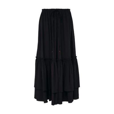 Chloé Frilled Maxi Skirt In Black
