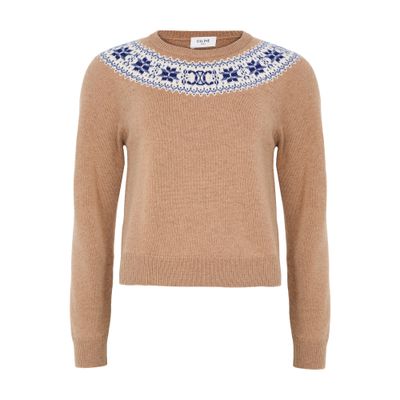 Women's Boat neck marinière sweater in cashmere | CELINE | 24S