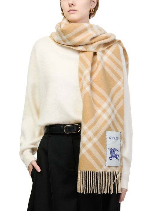 BURBERRY Check Cashmere Scarf