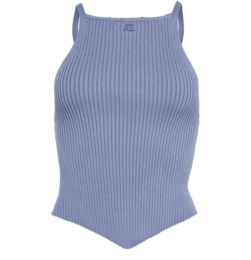 COURREGES Signature pointy rib knit top
