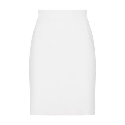 Dolce & Gabbana Straight-cut Wool Midi Skirt In White