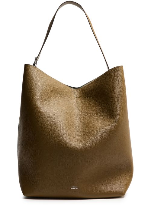 TOTEME Belted grained-leather tote black