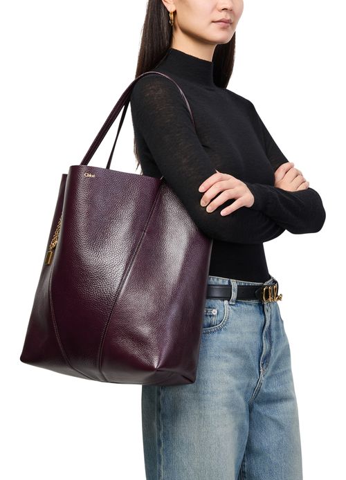 CHLOE Sac cabas en cuir grainé Chloé Spin