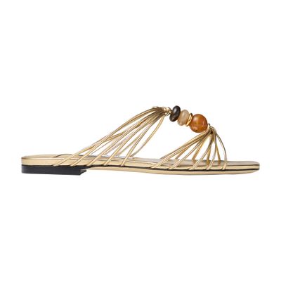 Jimmy Choo Lova Bead-embellished Sandals In Gold