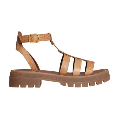 Women s Clea Triomphe gladiator in lizard stamped calfskin chunky sandals CELINE 24S