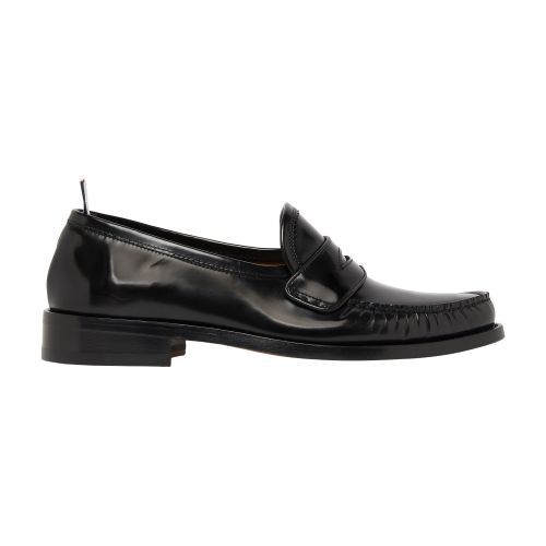 Shop Thom Browne Pleated Varsity Loafers In Black