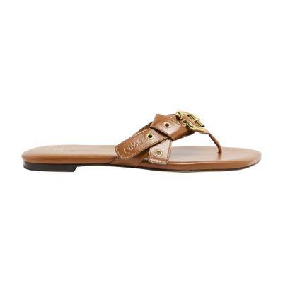 Chloé Square Toed Flat Slippers In Brown