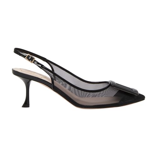 Shop Roger Vivier Viv' In The City Slingback Pumps In Noir