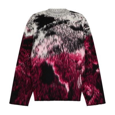 Attico Oversized Wool-blend Jacquard Sweater In Pink