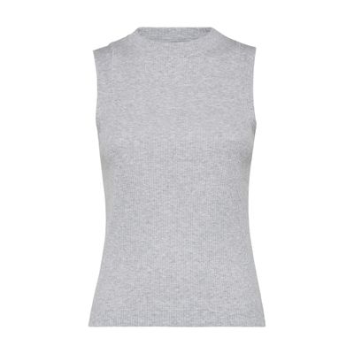 Brunello Cucinelli Women's Cotton Ribbed Jersey Top In Grey