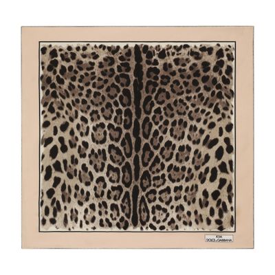 Dolce & Gabbana Leopard-print Twill Scarf In Leo_bordo_nudo