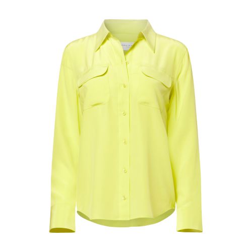 Equipment Signature Slim Fit Silk Button-up Shirt In Evening_primrose