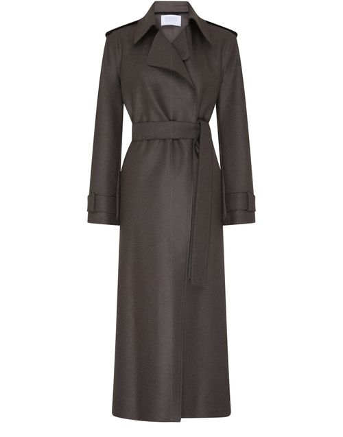 HARRIS WHARF LONDON Long trench with double stitching