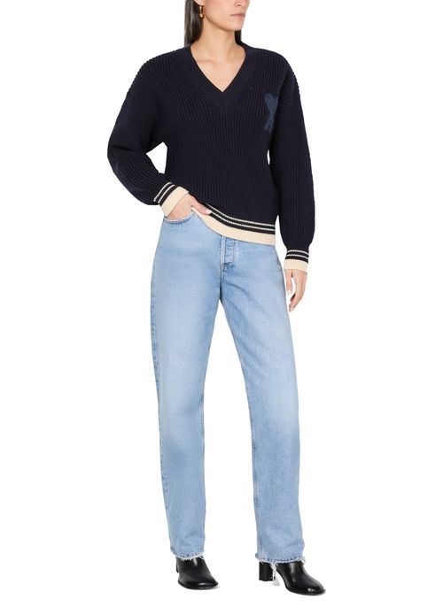 AMI PARIS Ribbed V-neck sweater