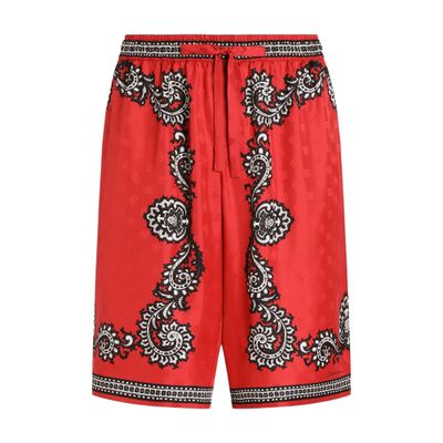Dolce & Gabbana Bandanna-print Silk Shorts In Multicolor