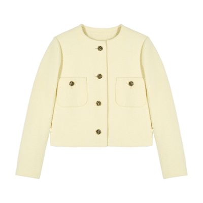 Ba&sh Meredith Cropped Boxy Jacket In Yellow