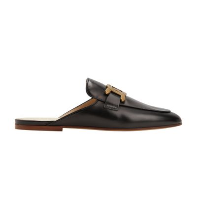 Shop Tod's Leather Mules In Nero