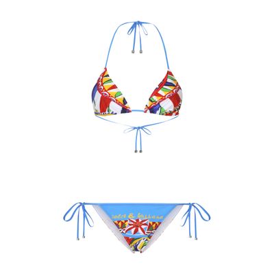 Triangle Bikini with Carretto Print