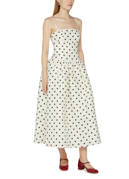 SELF PORTRAIT Polk dot taffetas midi dress