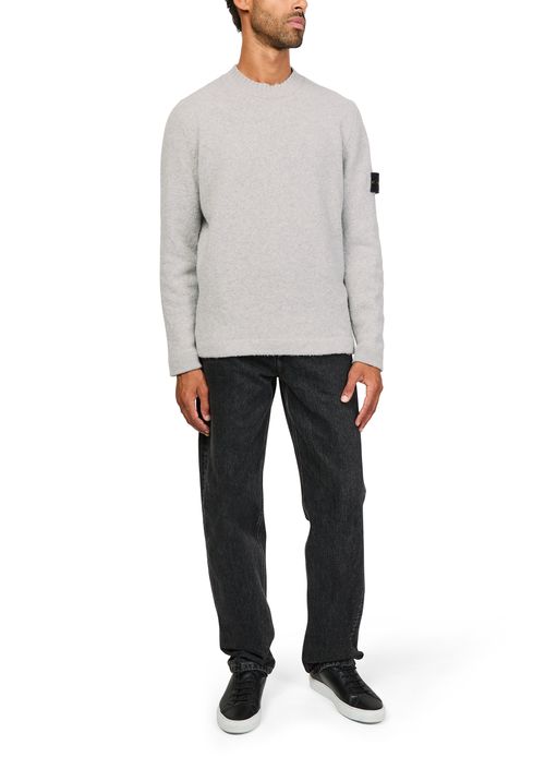 STONE ISLAND Logo patch crew neck sweater