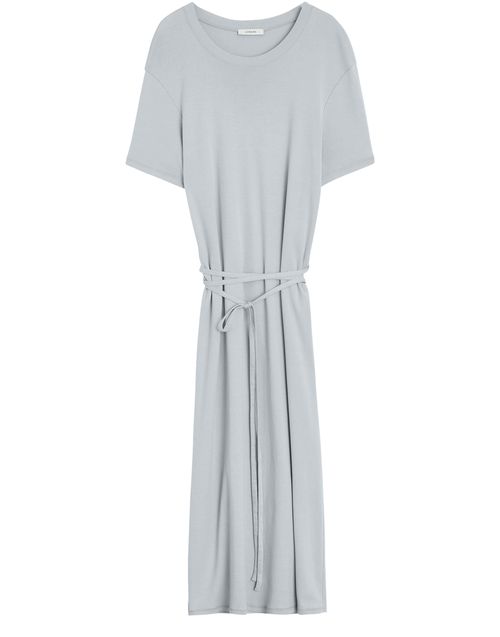 LEMAIRE Geripptes T-Shirt-Kleid mit Gürtel