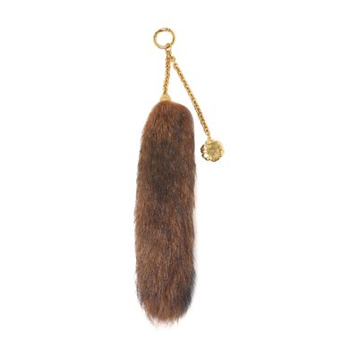 Chloé Treasure Tails Shearling Bag Charm In Brown