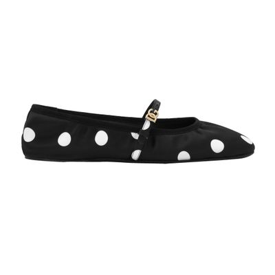 Dolce & Gabbana Odette Polka-dot Satin Ballet Flats In Multicolor