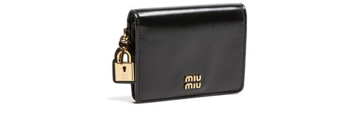 MIU MIU Leather coin purse with padlock details