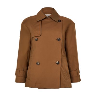 Max Mara Short Trench Coat In Brown