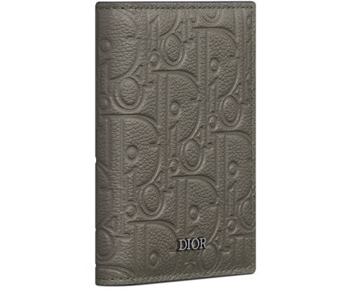 DIOR Vertical Bifold Card Holder in Dior Gravity leather