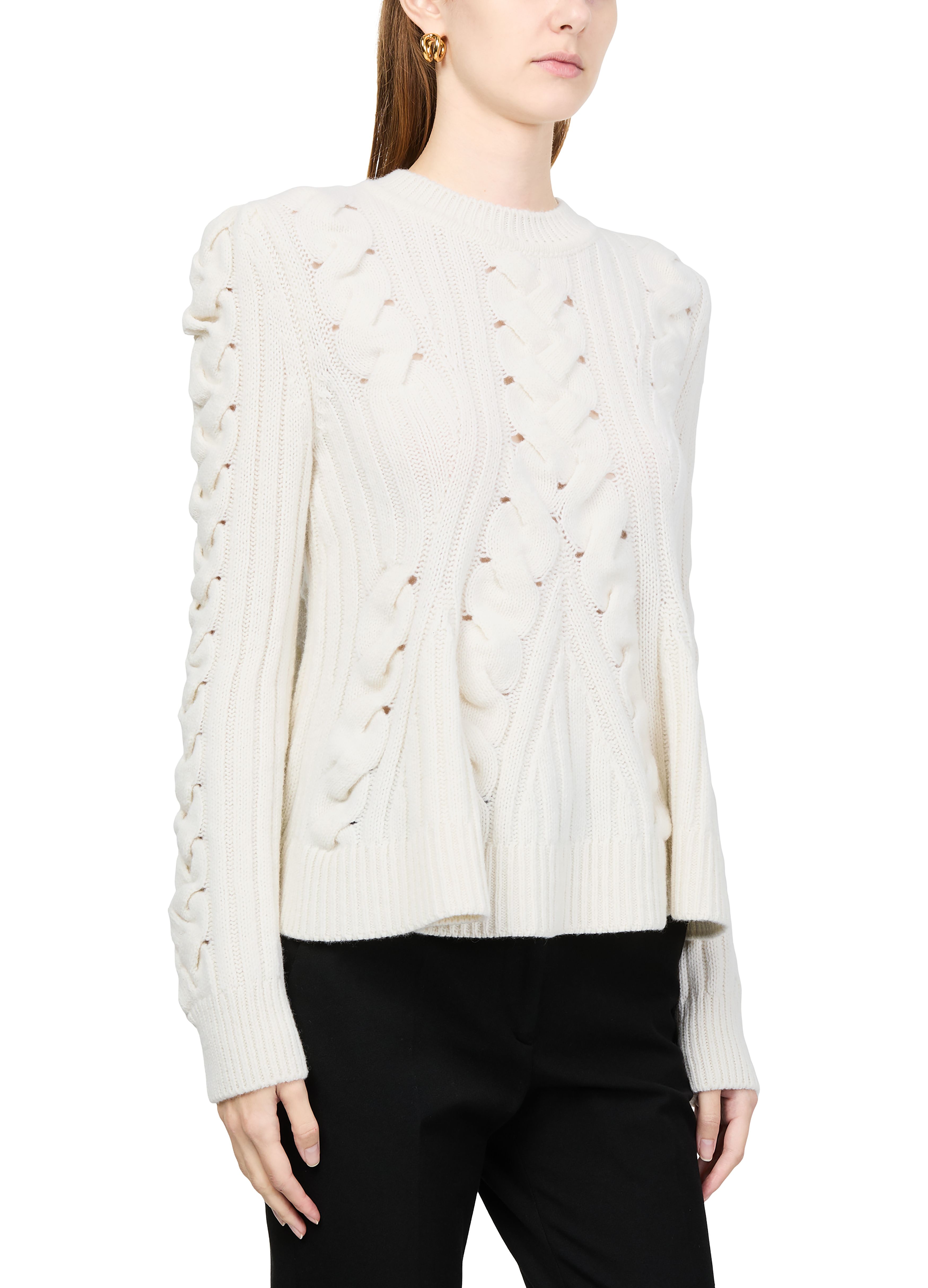 Peplum cable knit jumper thumbnail 4