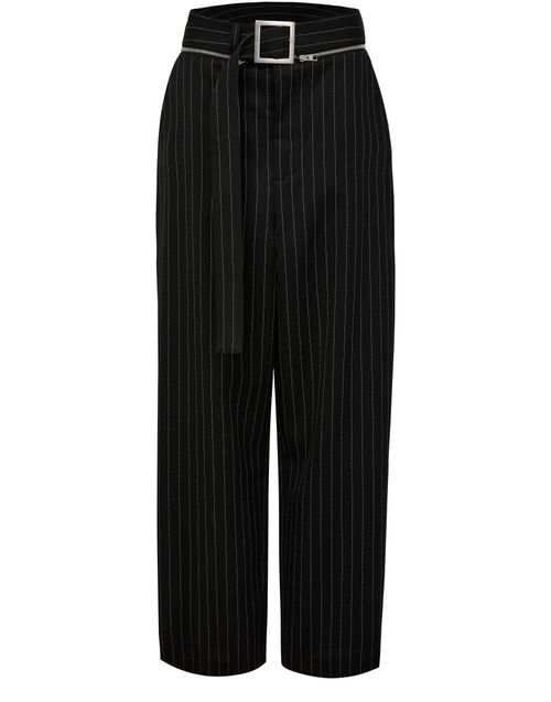 JEAN PAUL GAULTIER The pinstripe woll tailored pants with zip off belt