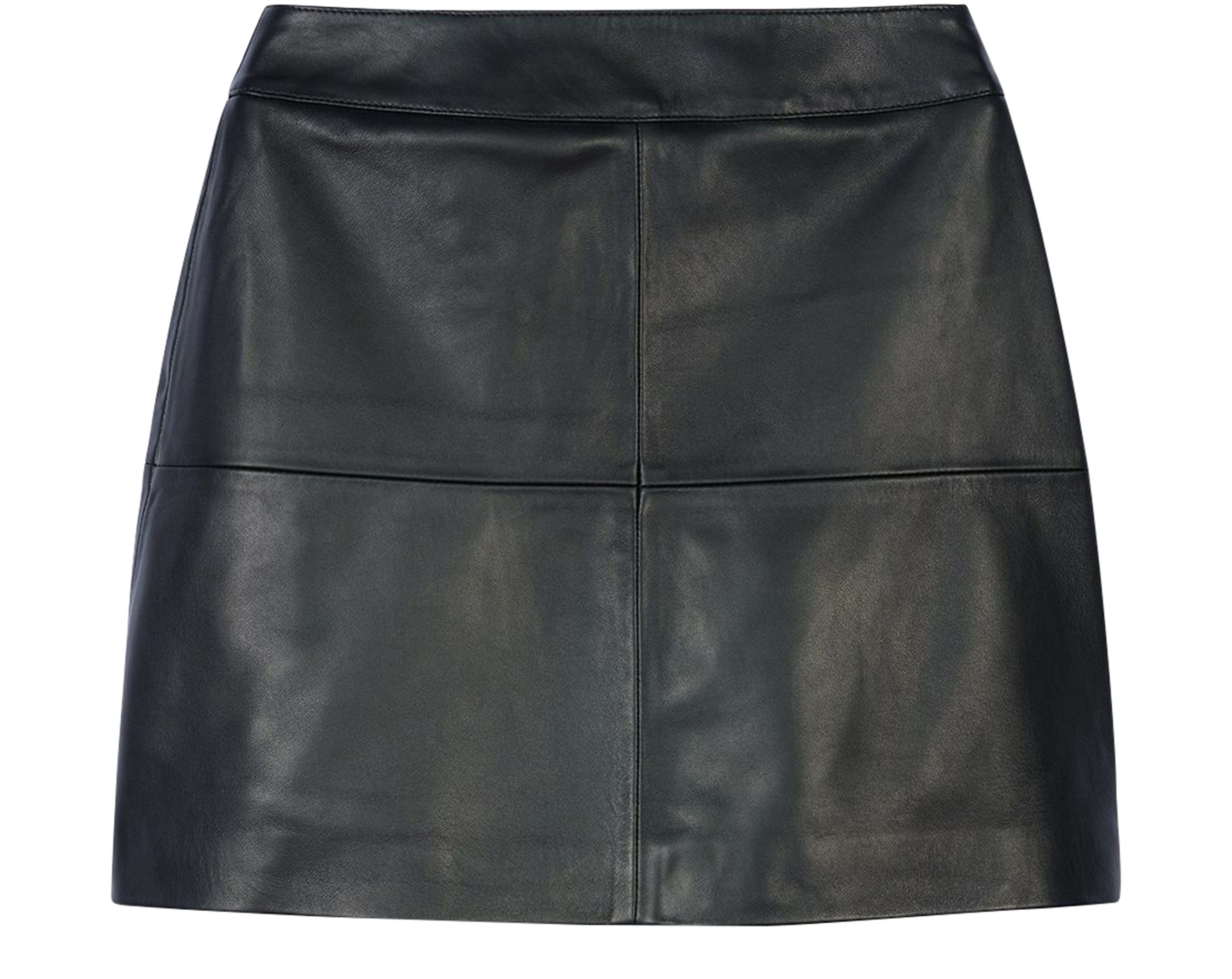 Lamb leather mini skirt