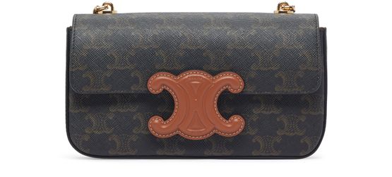 BOX ON CHAIN CUIR TRIOMPHE IN TRIOMPHE CANVAS AND CALFSKIN - TAN